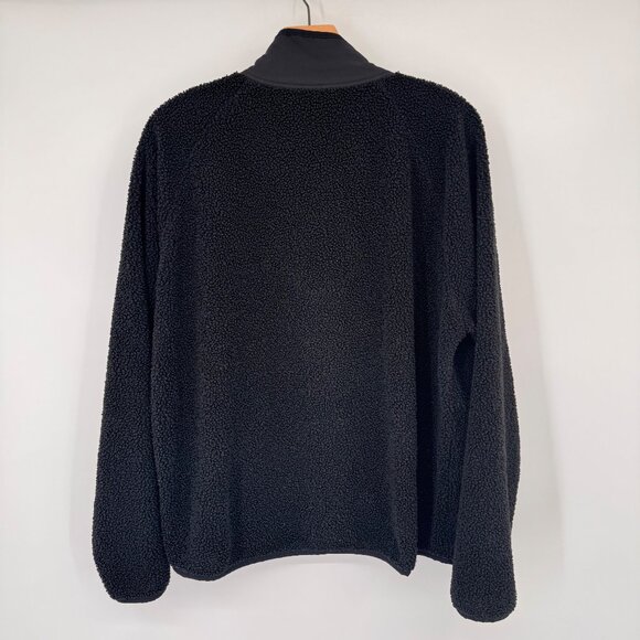 Victorias Secret Pink Black Sherpa Fleece Jacket size large Snap pockets - Picture 9 of 12